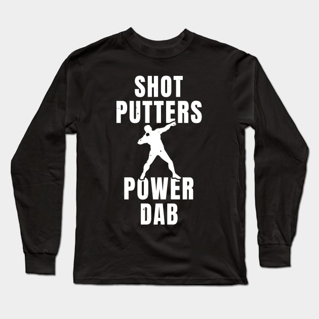 Mens Shotput Power Dab Athlete Gift Long Sleeve T-Shirt by atomguy